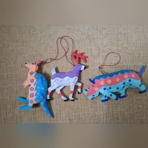 Colorful Animal Holiday Ornaments Set